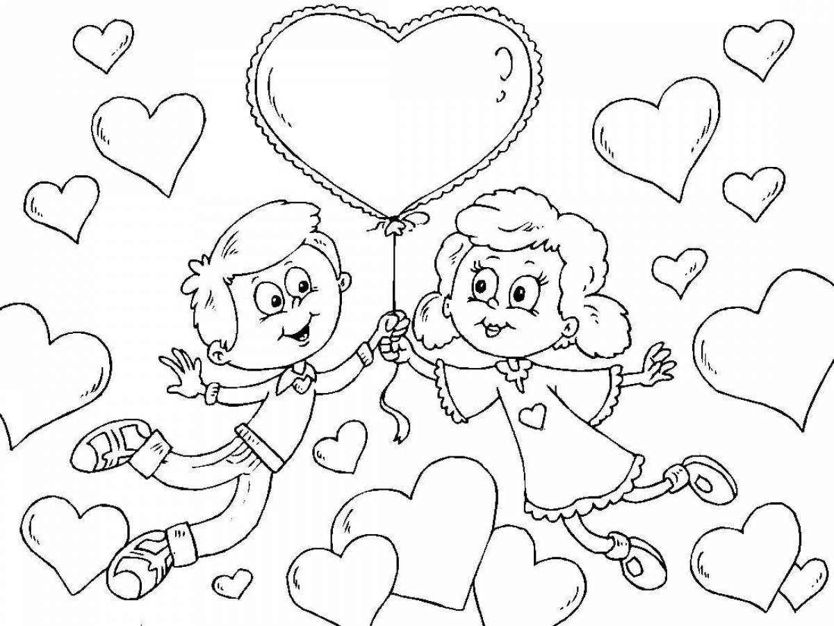 Adorable valentine's day coloring book for kids