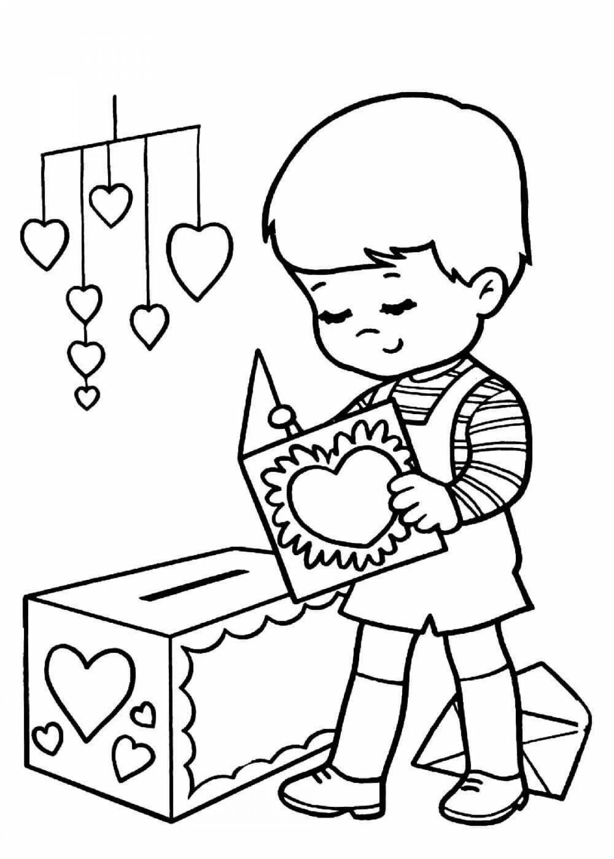 Soulful valentine's day coloring book for kids