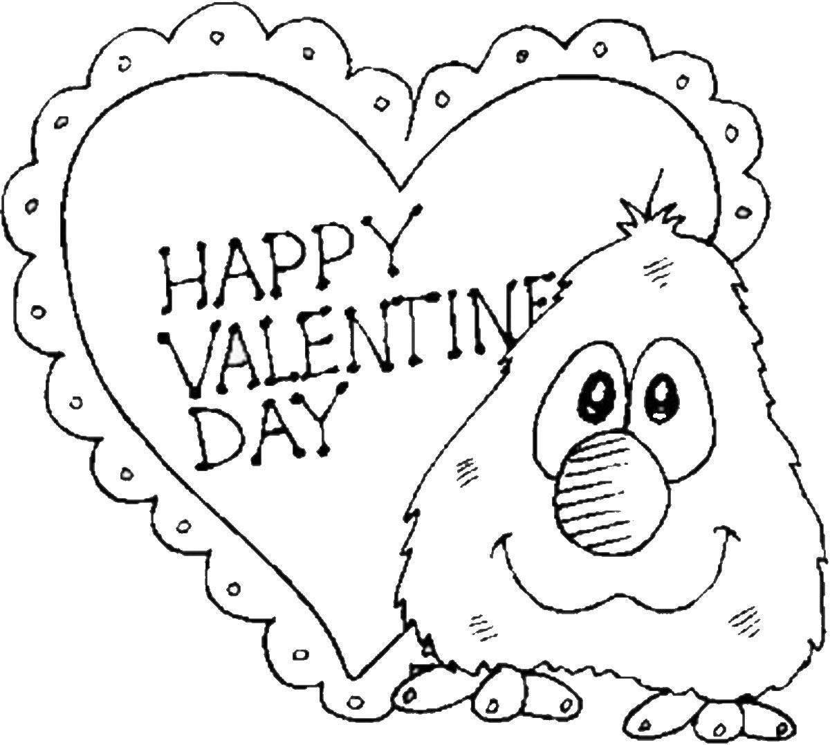 Colorful valentine coloring pages for valentine's day for kids