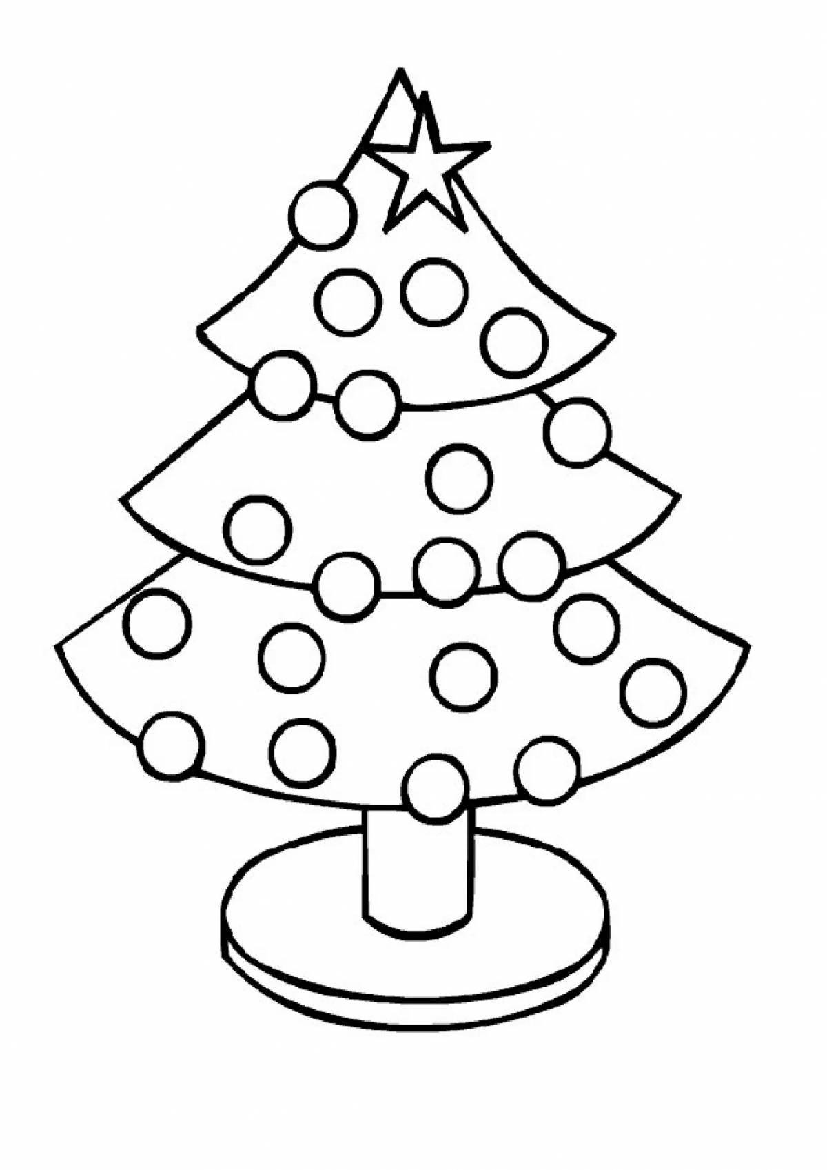 Merry Christmas tree coloring book for 6-7 year olds