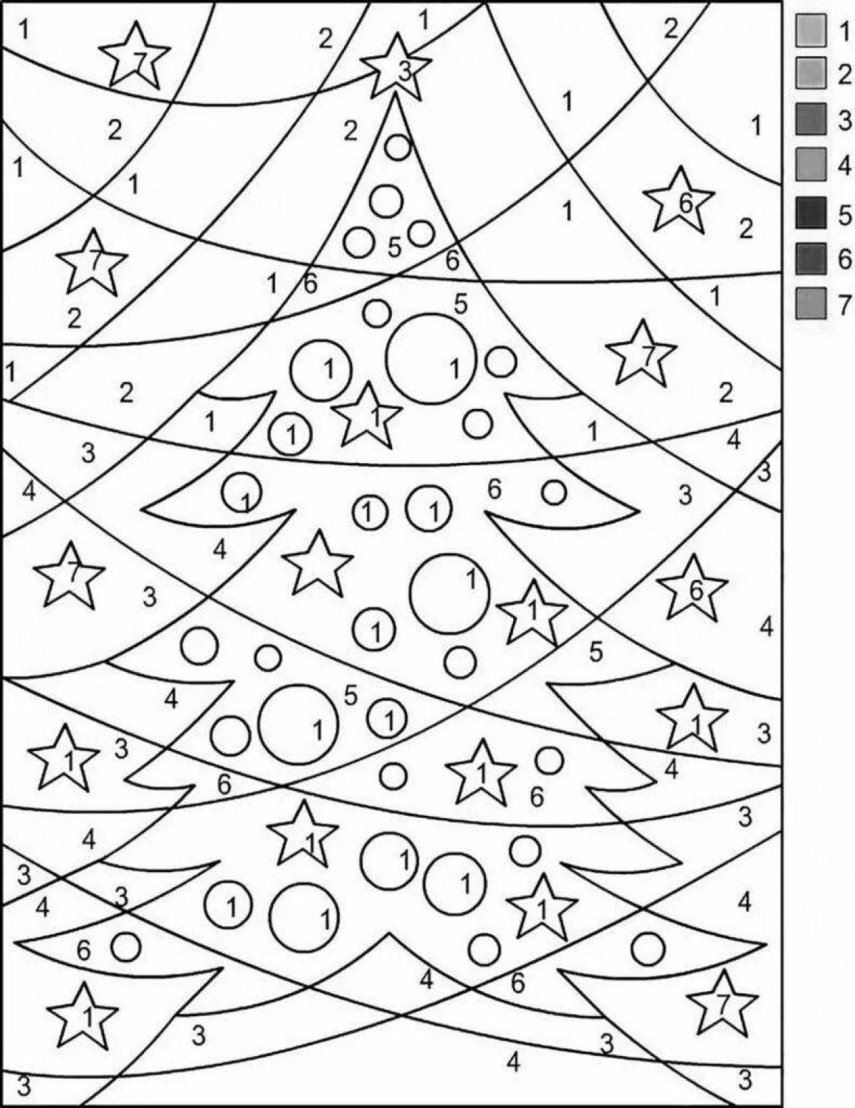 Incredible Christmas tree coloring book for kids 6-7 years old