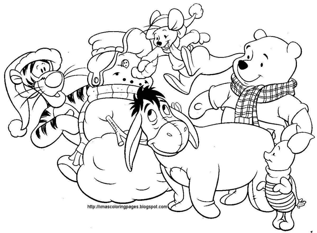 Очаровательные мультяшные персонажи раскраски для детей 4-5 лет