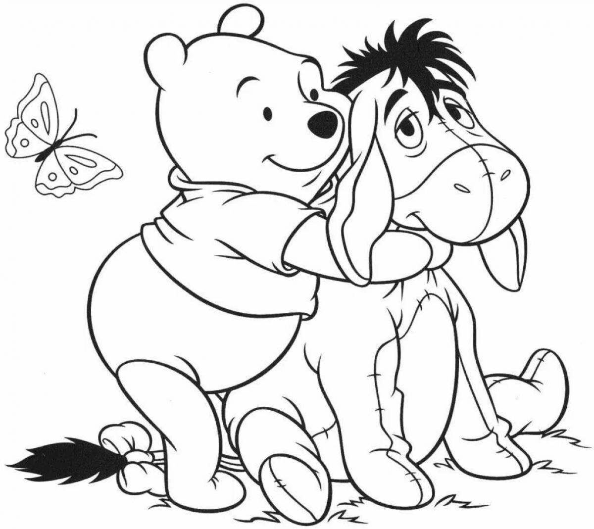 Coloring book with bright cartoon characters for children 4-5 years old