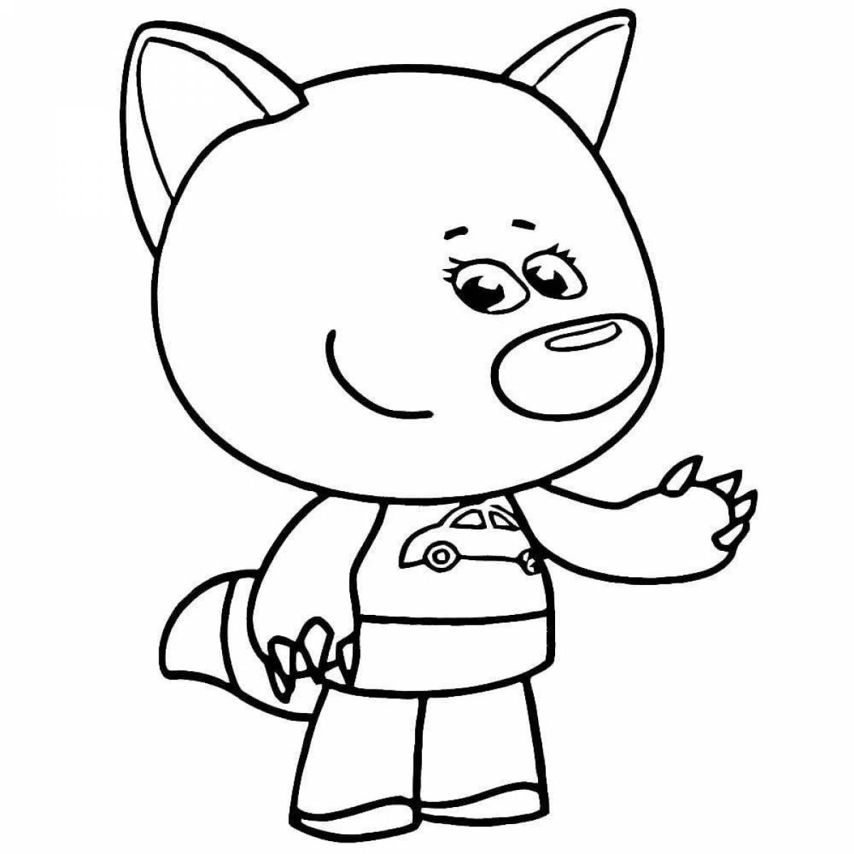 Adorable cartoon characters coloring book for 4-5 year olds