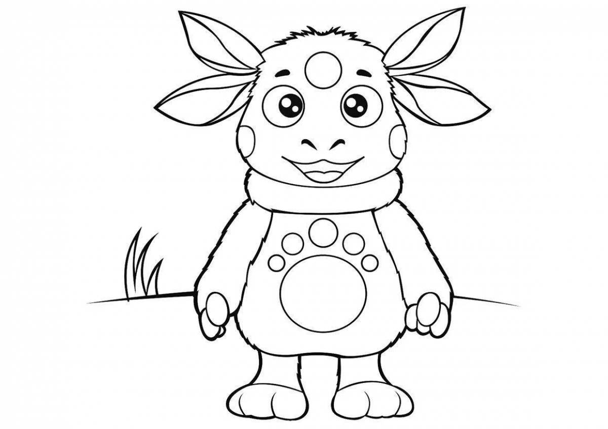 Fun cartoon characters coloring book for 4-5 year olds