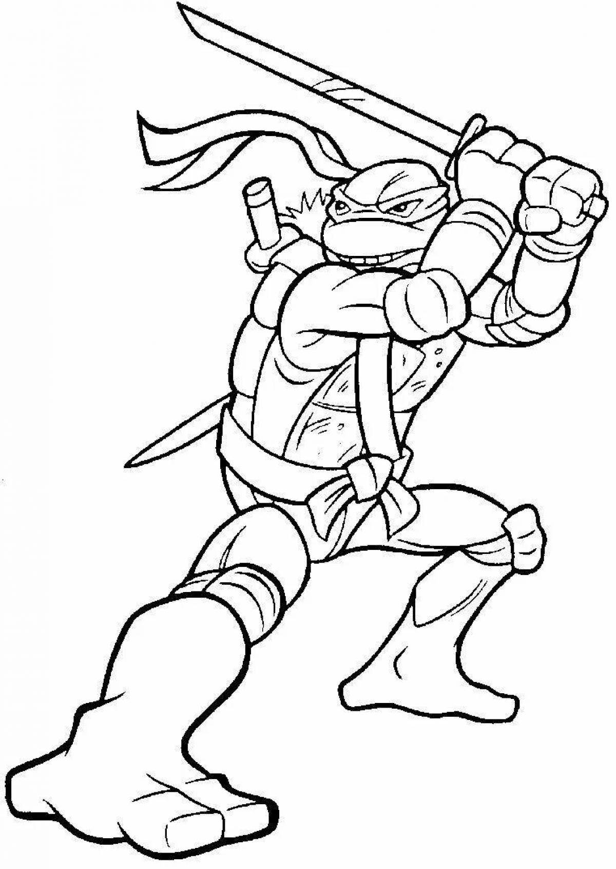 Colorful Teenage Mutant Ninja Turtles coloring pages for kids
