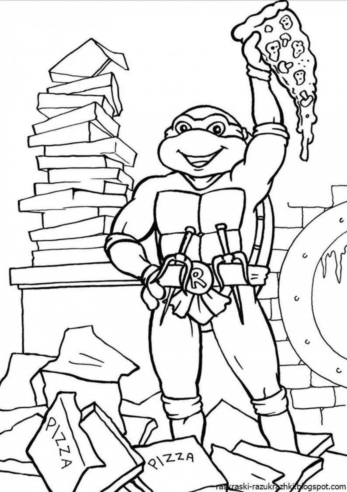 Colorful Teenage Mutant Ninja Turtles coloring pages for preschoolers