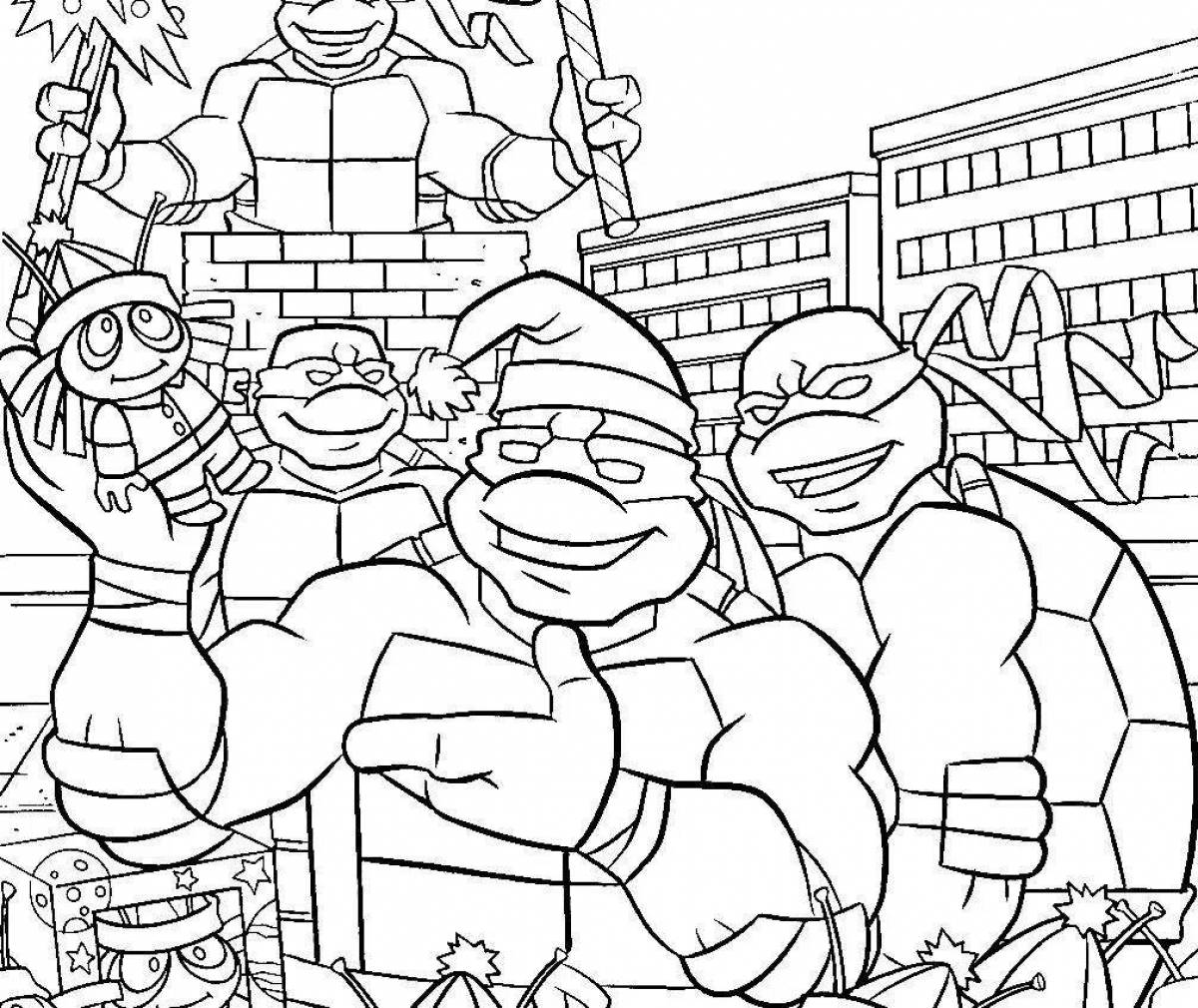 Joyful Teenage Mutant Ninja Turtles coloring pages for 5 year olds