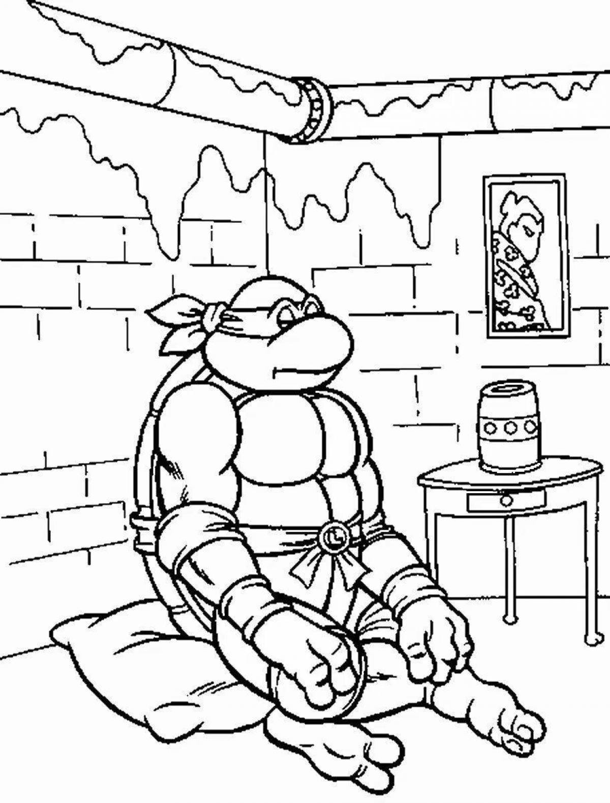Cute ninja turtles coloring pages for kids