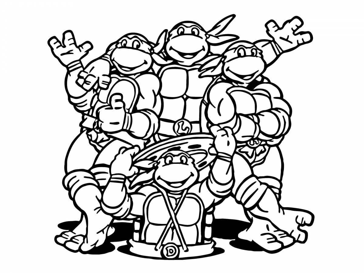 Beautiful ninja turtles coloring for the little ones