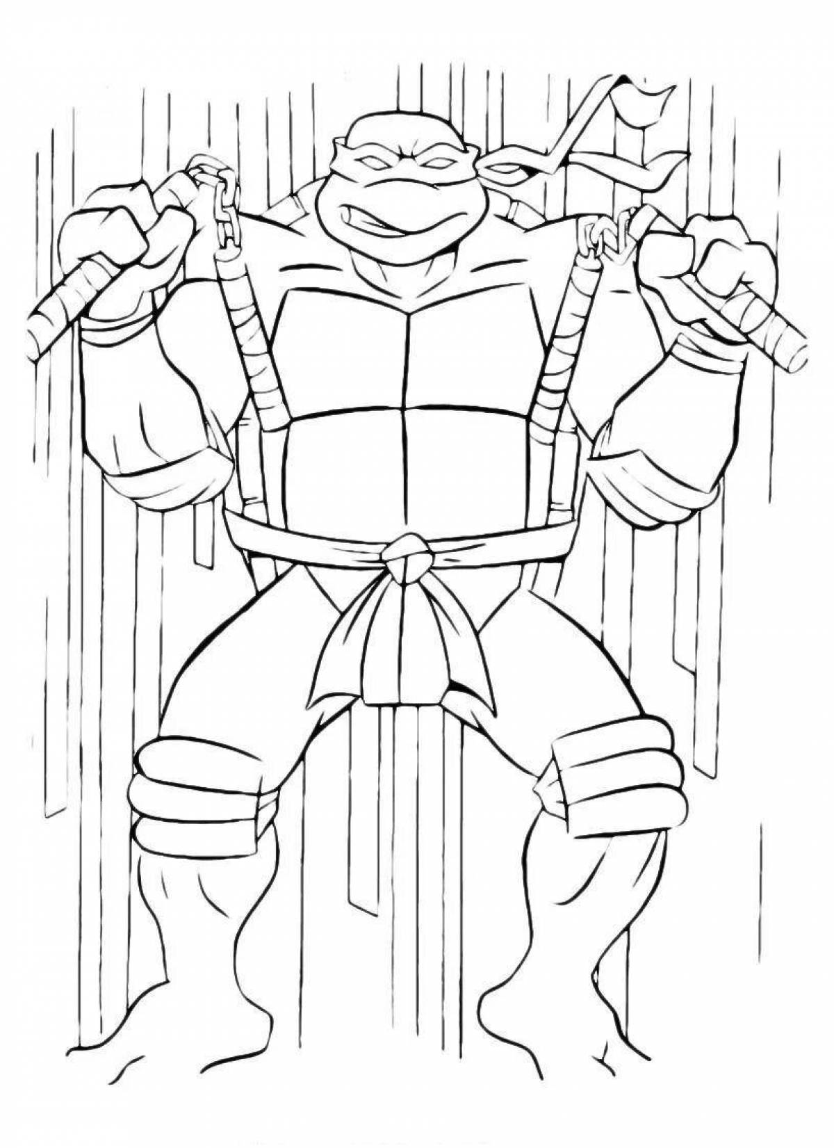 Adorable Teenage Mutant Ninja Turtles Coloring Pages for Kids