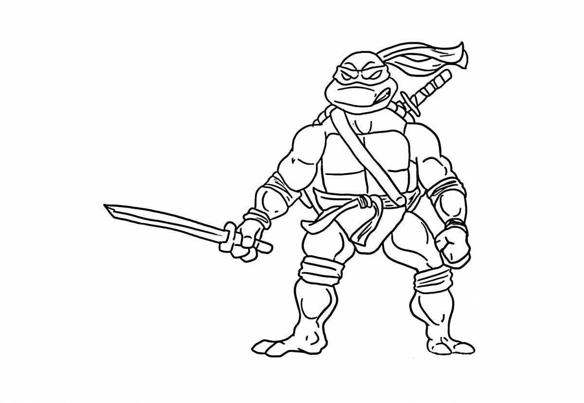 Adorable Teenage Mutant Ninja Turtles coloring pages for kids