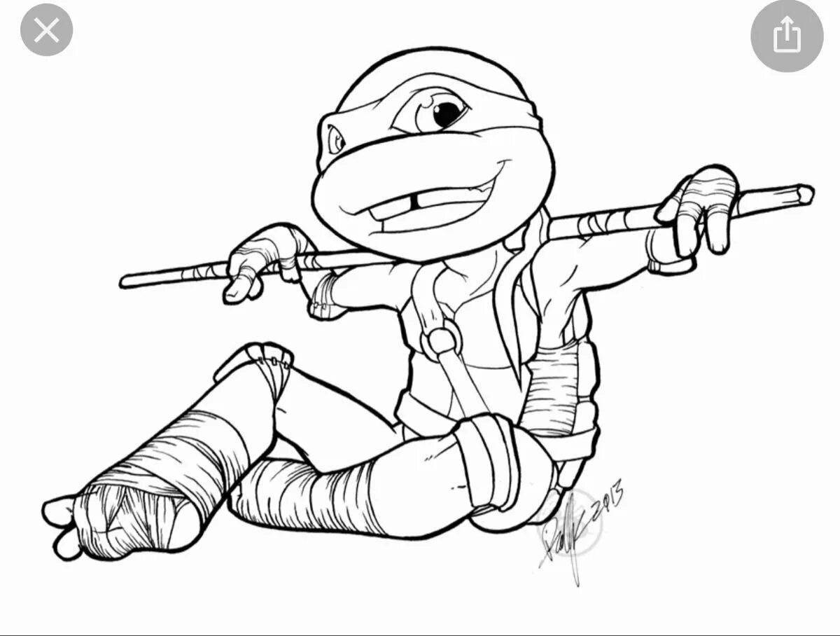 Cute ninja turtles coloring pages for preschoolers