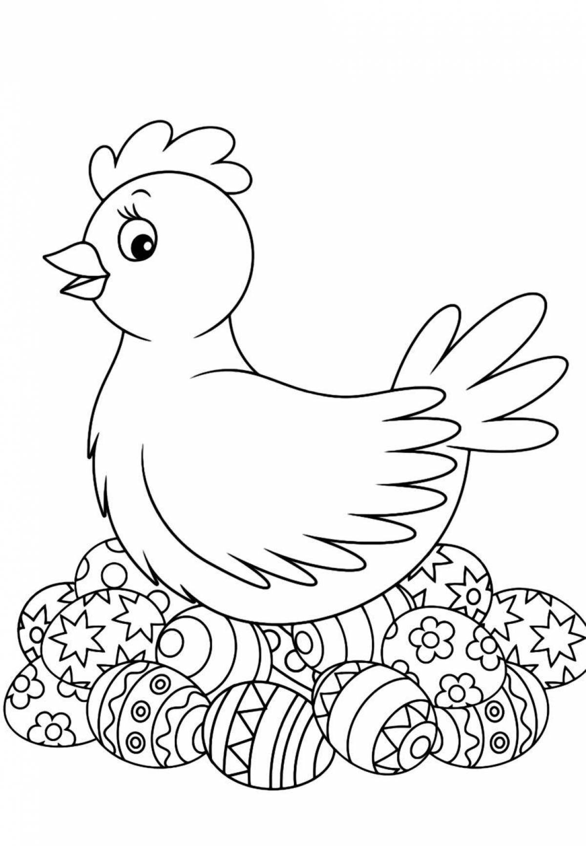 Привлекательная цыпленок ряба раскраска для малышей