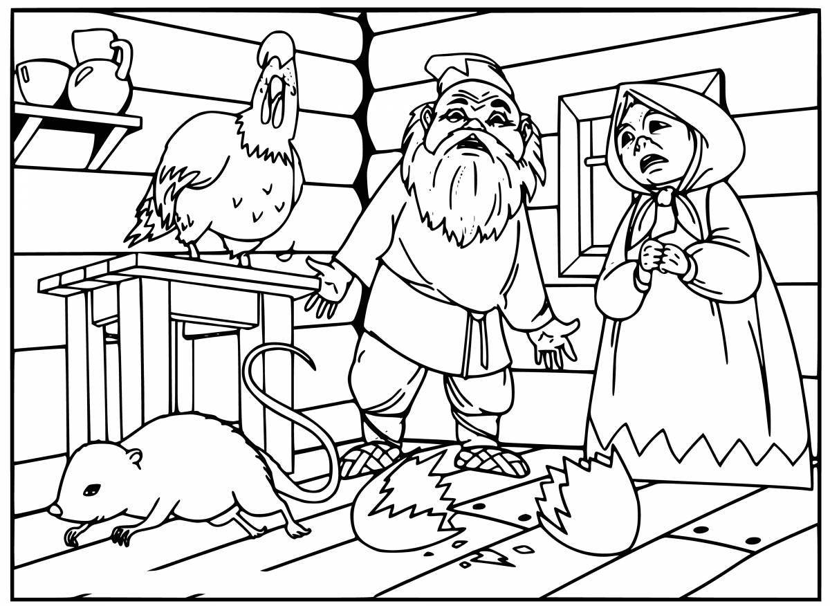 Chicken pockmarked coloring page for kids