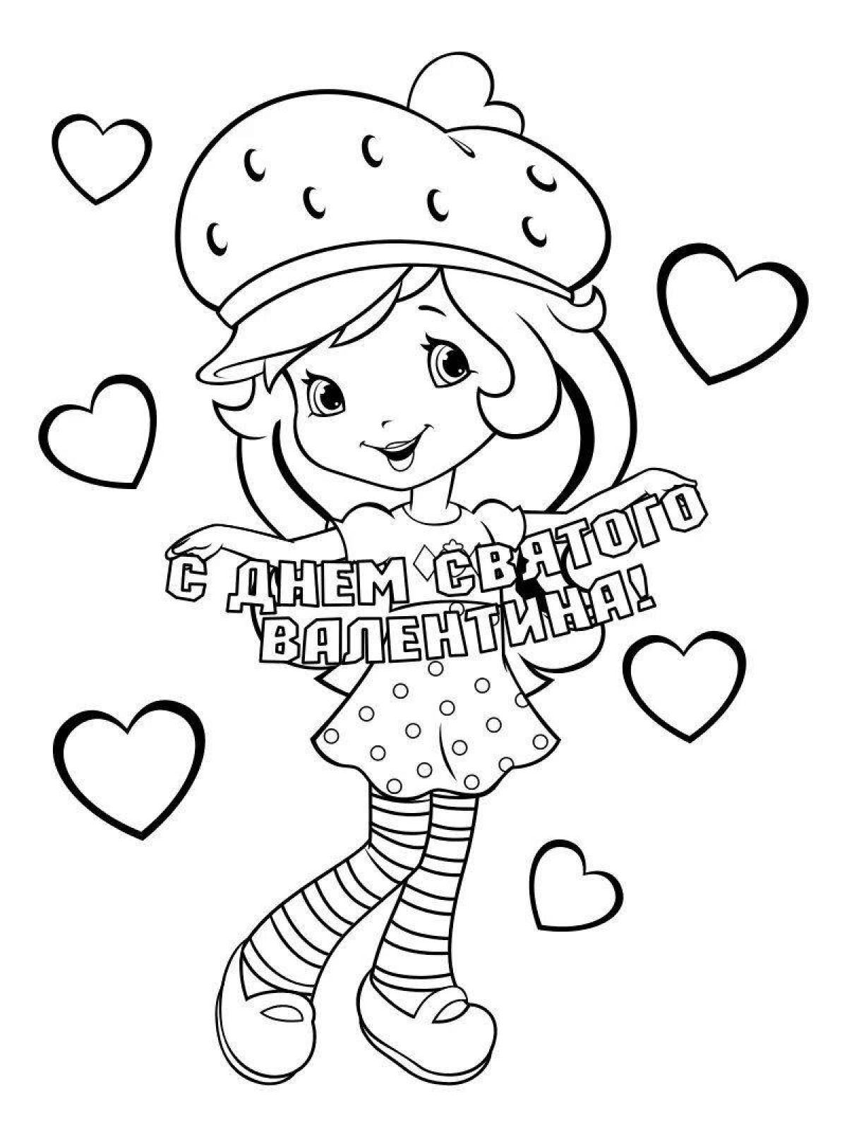 Lovely valentine's coloring book for February 14th