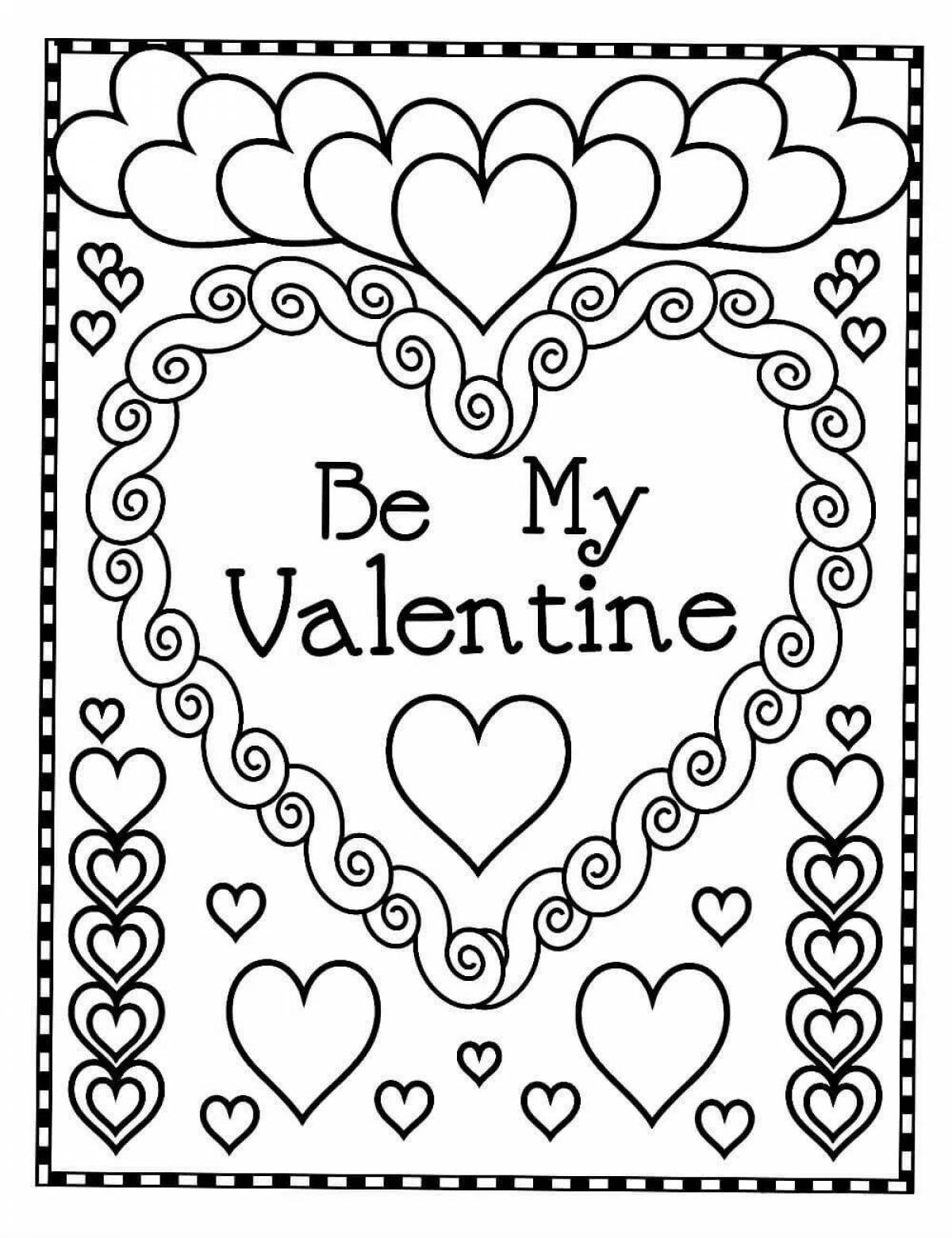 Bright coloring valentines for February 14th