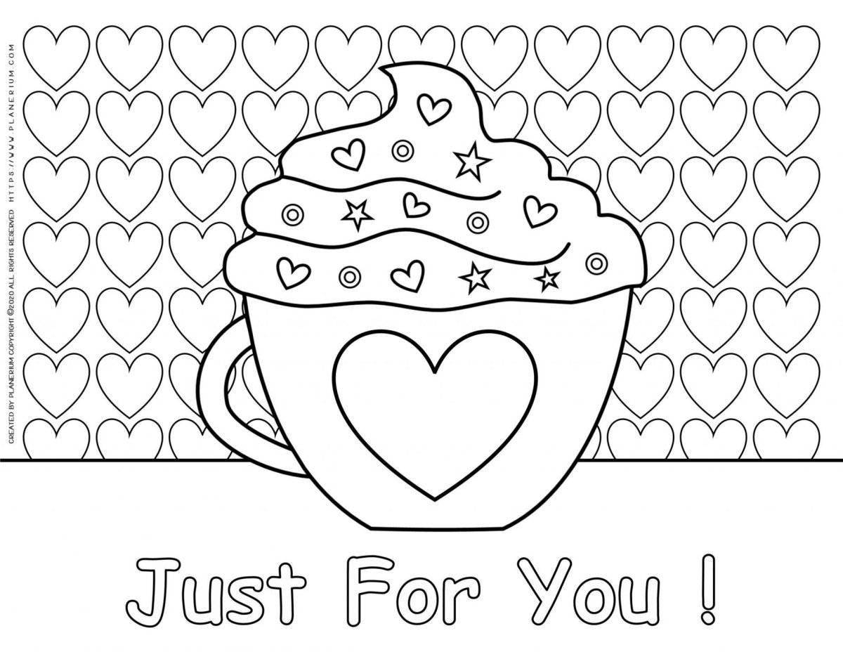 February 14th Valentine's Magic Coloring Page