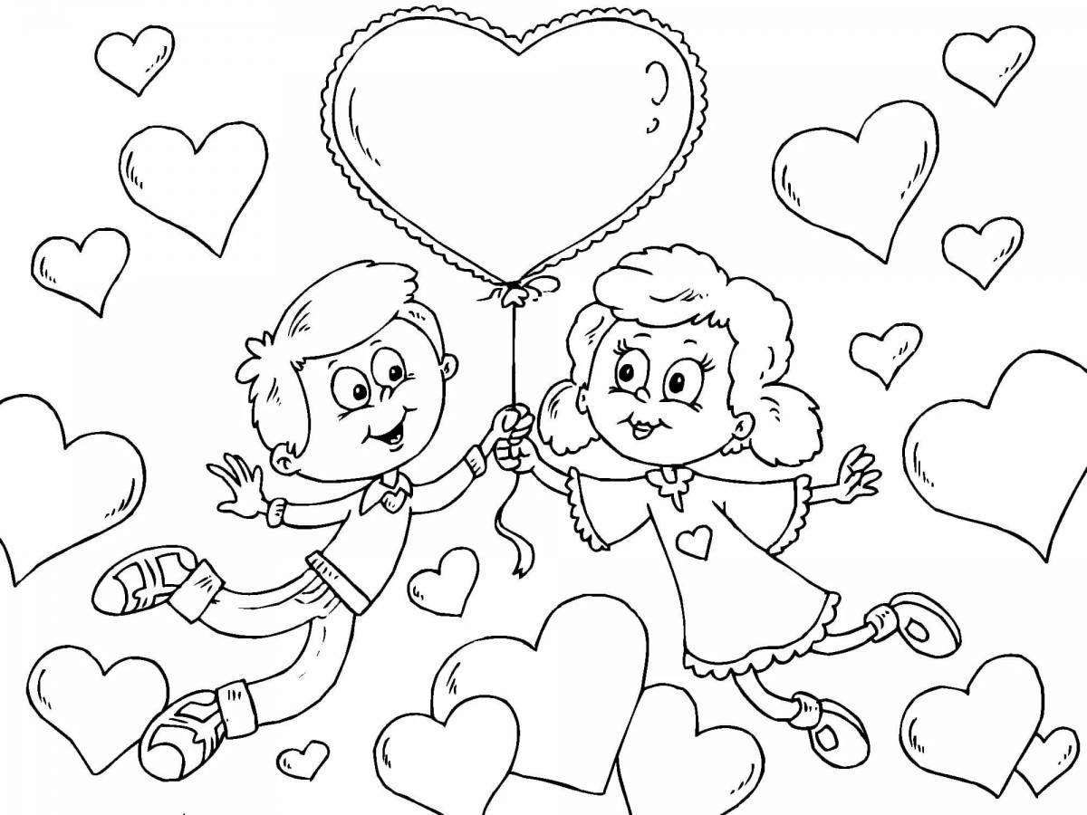 February 14 valentines coloring book