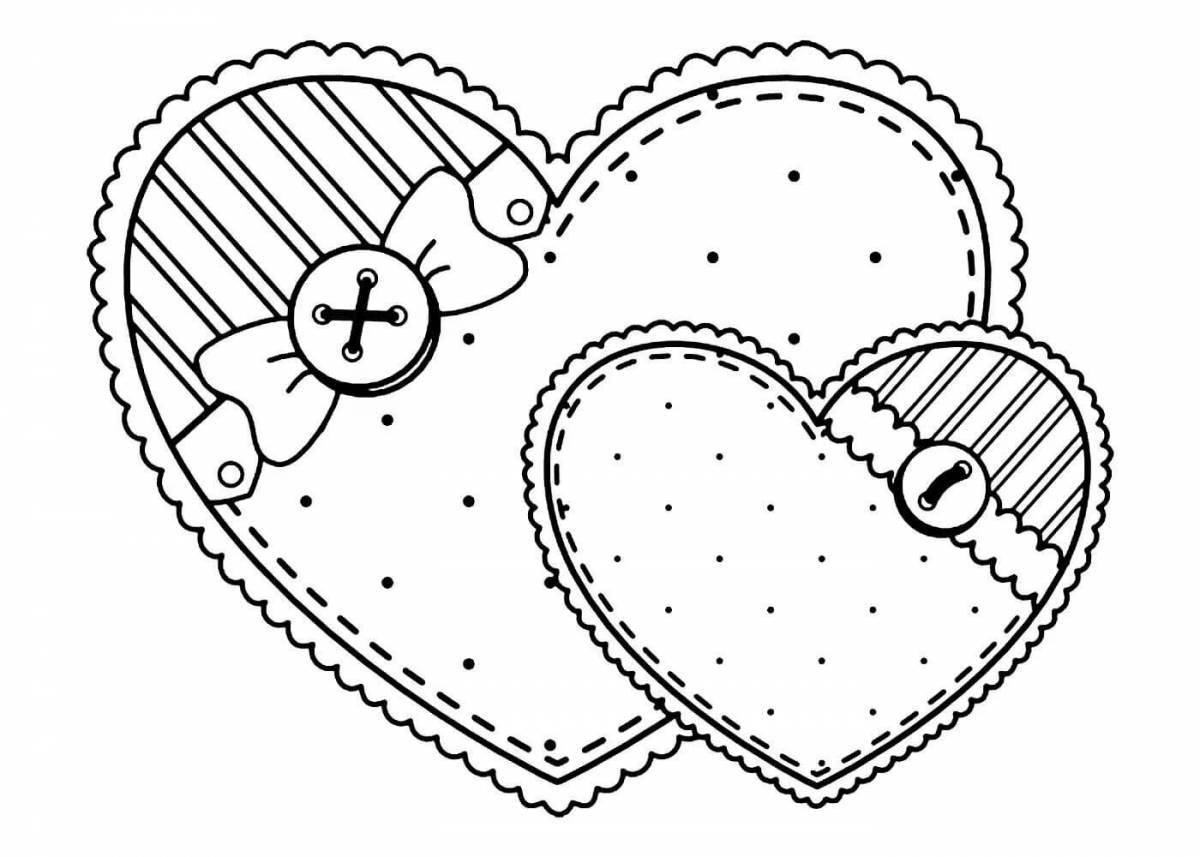 Color-crazy coloring page valentines for February 14th