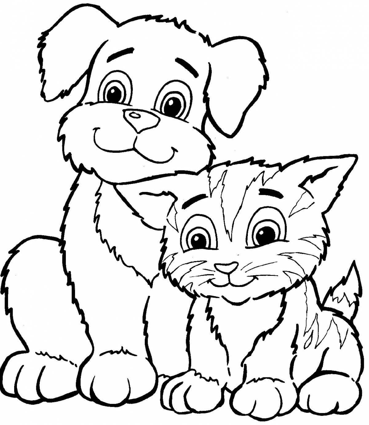 Imaginary coloring pages pets for kids 5-7 years old