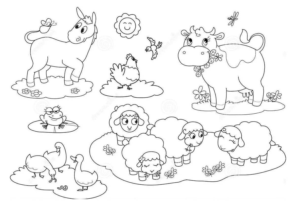 Живые раскраски домашних животных для детей 5-7 лет