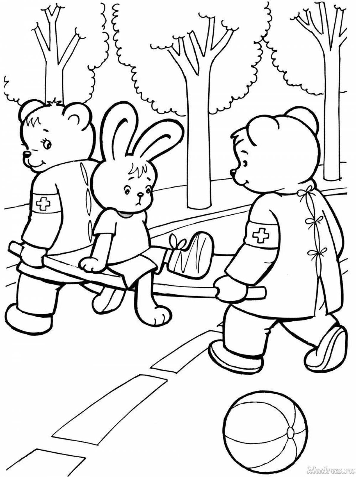 Fun winter safety coloring book for preschoolers