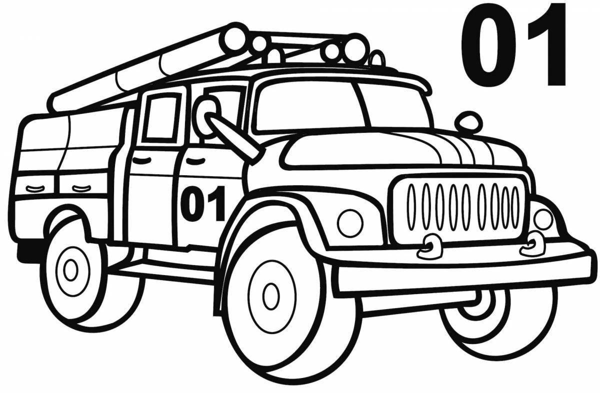 Colorful coloring page of special transport for children 6-7 years old