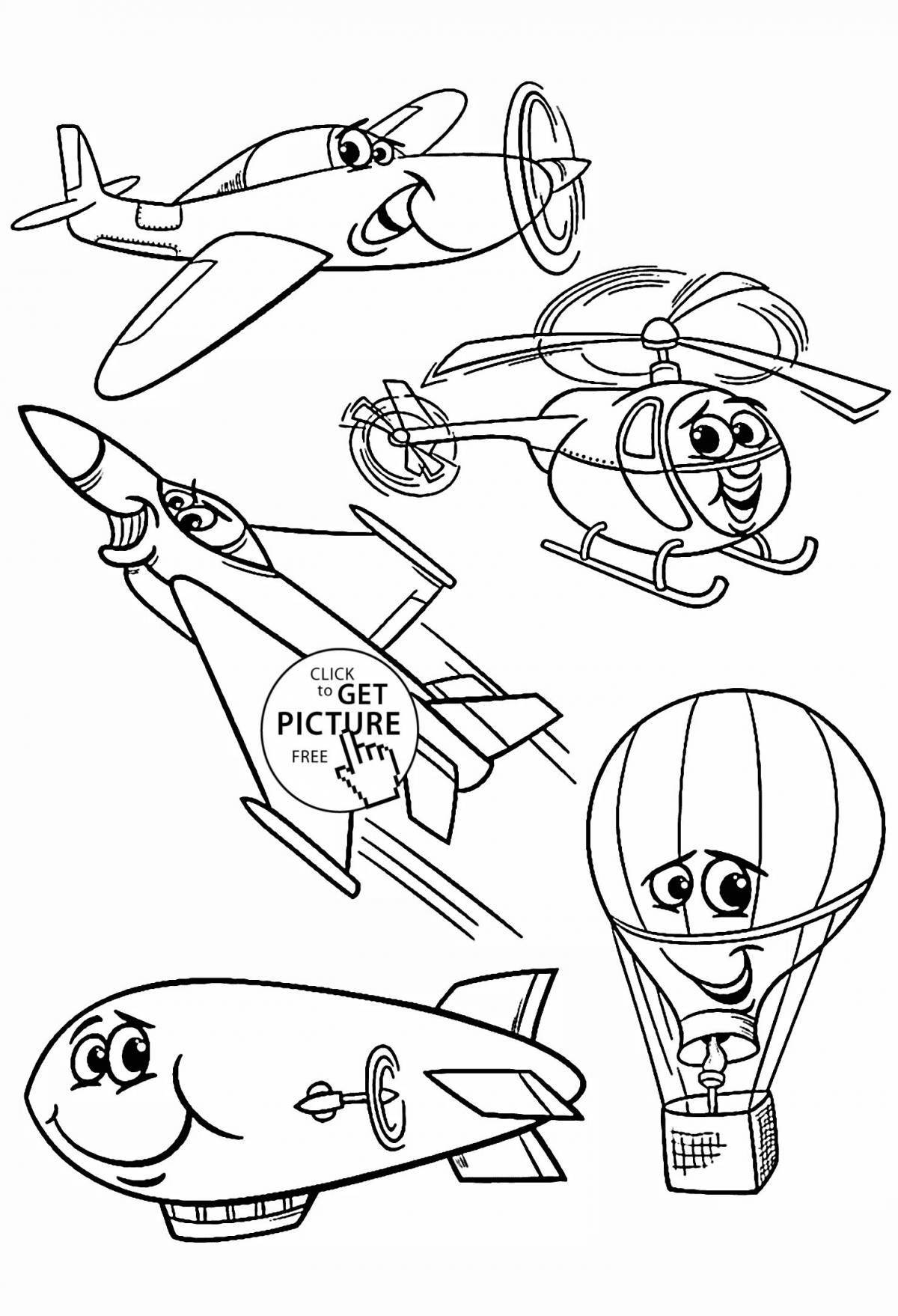A fun air transport coloring book for 6-7 year olds