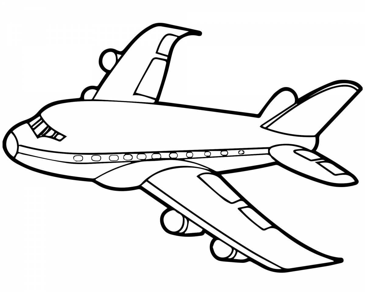 Colorful air transport coloring book for 6-7 year olds