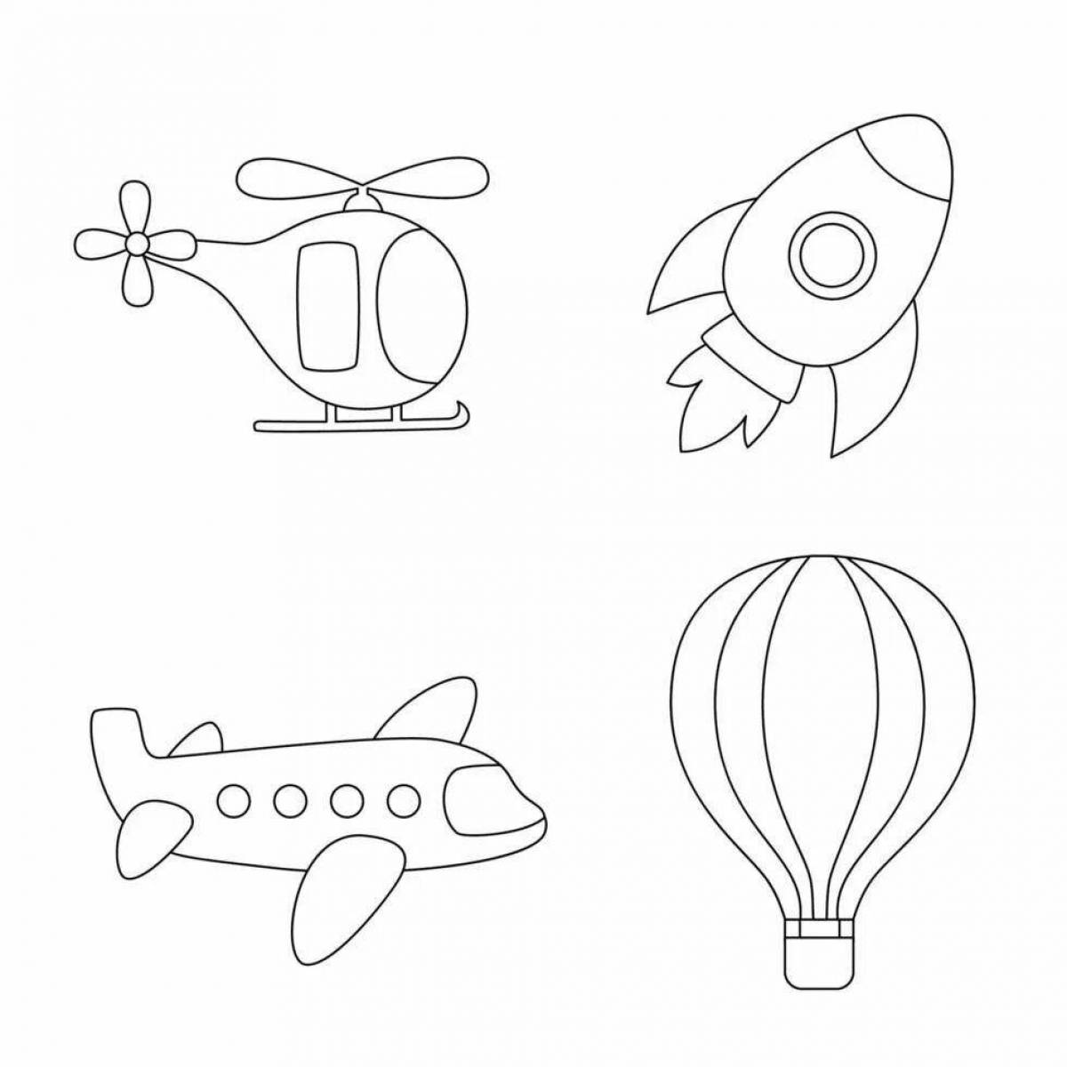Incredible air transport coloring book for 6-7 year olds