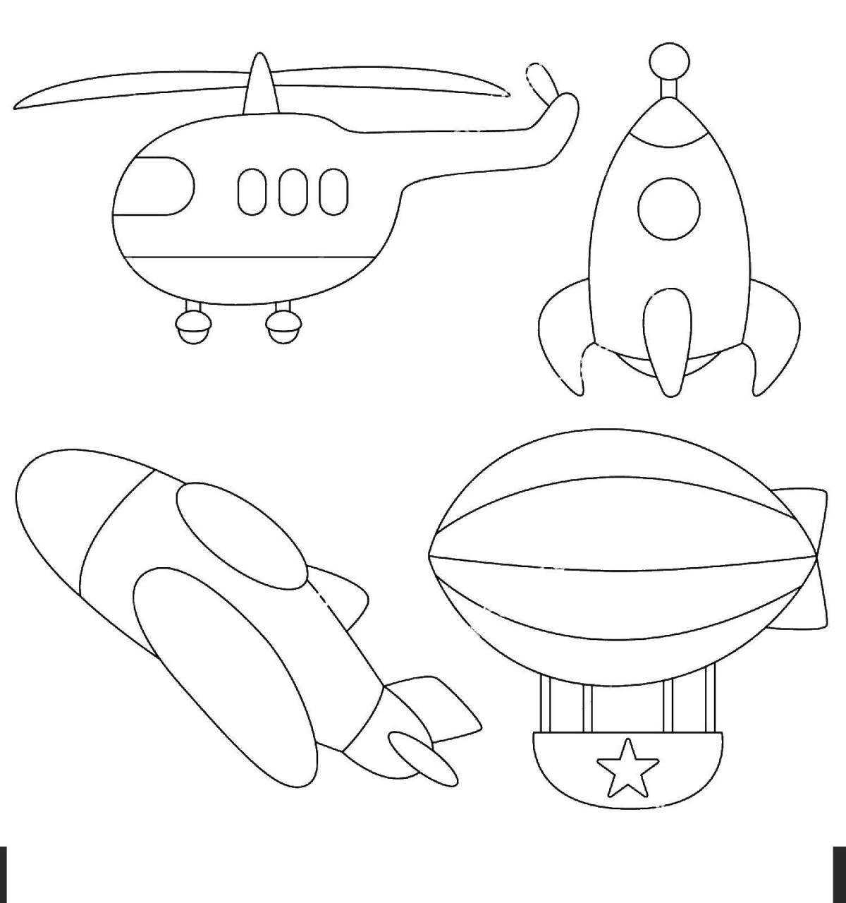 Air transport coloring pages for 6-7 year olds
