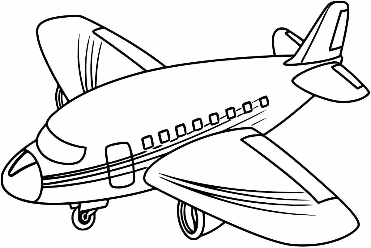 Color-mania air transport coloring page for children 6-7 years old