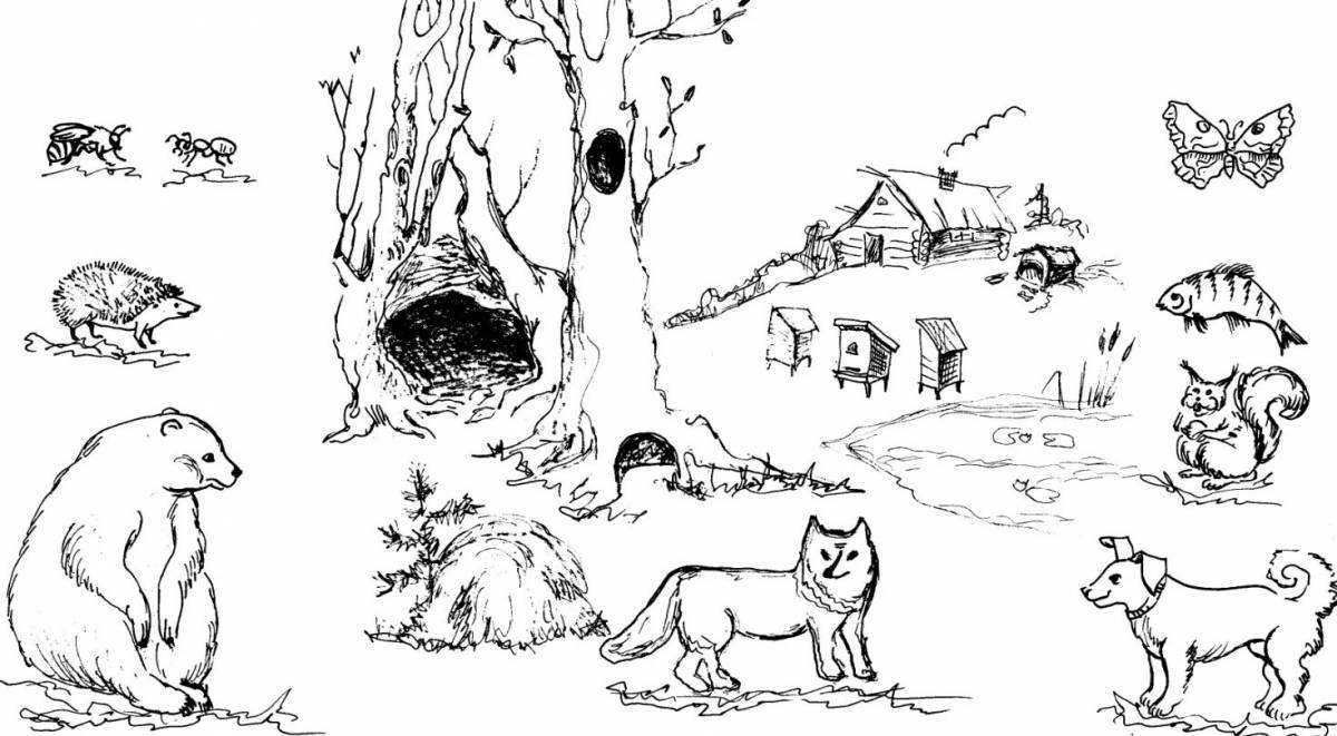 Раскраска по точкам «Кто в лесу живёт?»