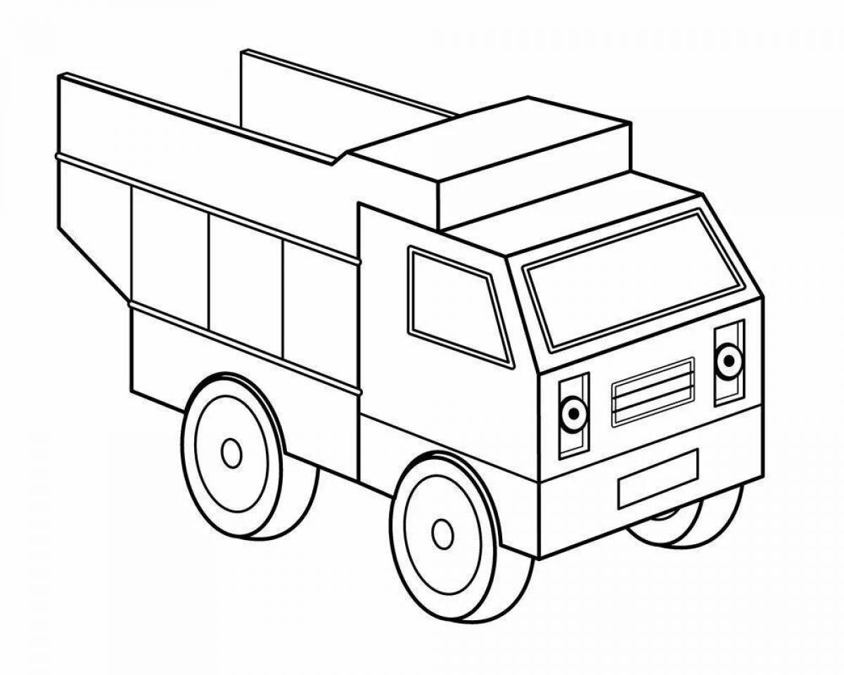 Великолепный грузовик-раскраска для детей 4-5 лет