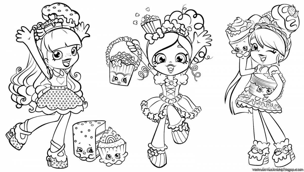 Bright coloring for girls full sheet