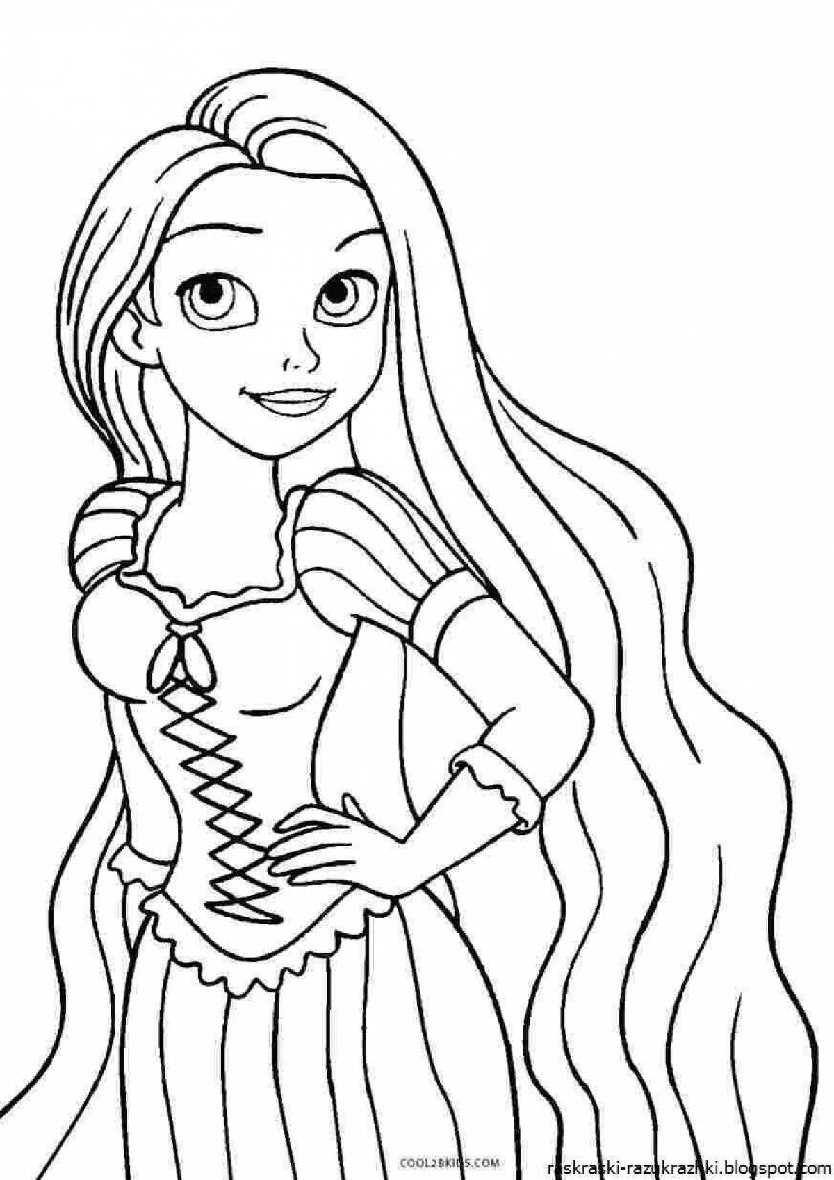 Gorgeous coloring book for girls full sheet
