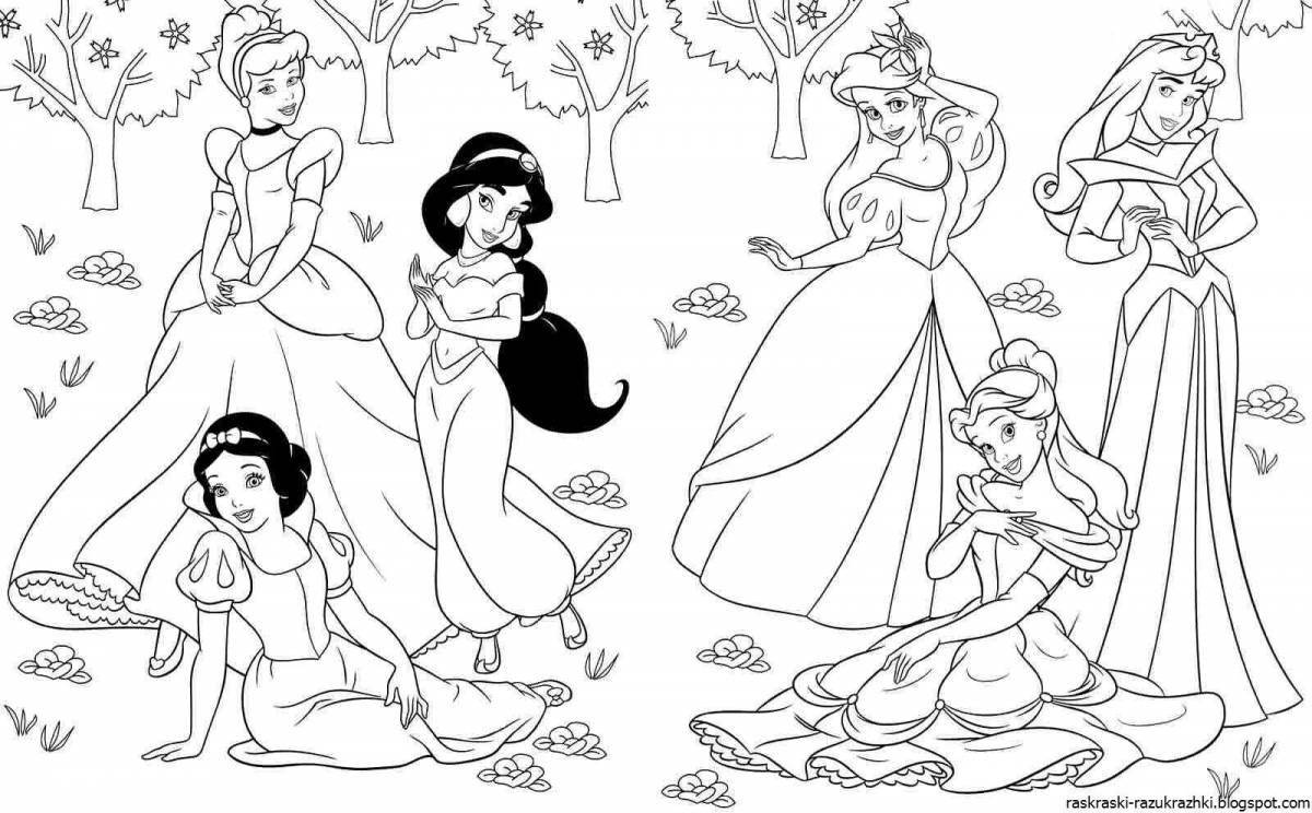 Elegant coloring book for girls full sheet