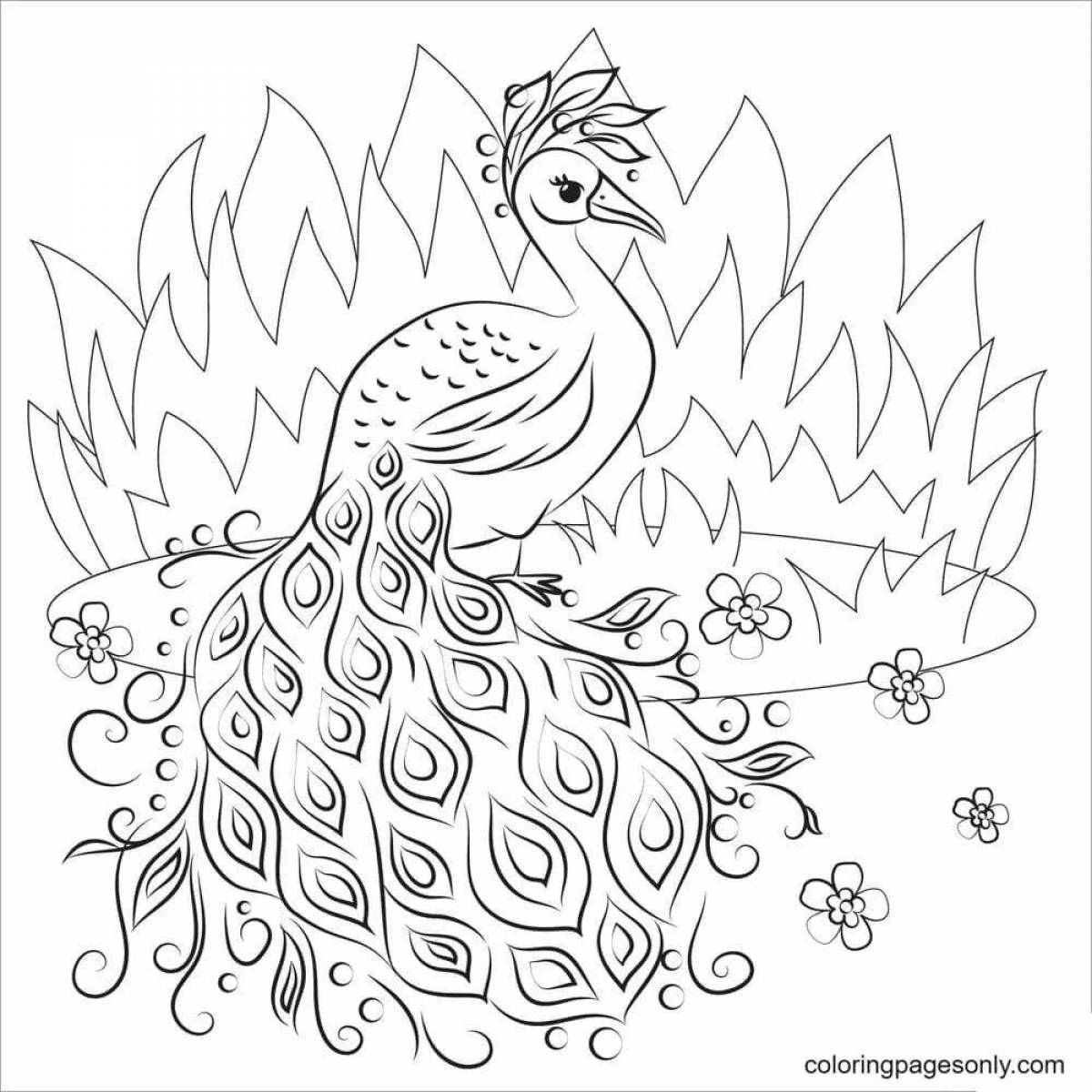 Веселая огненная птица раскраски для детей