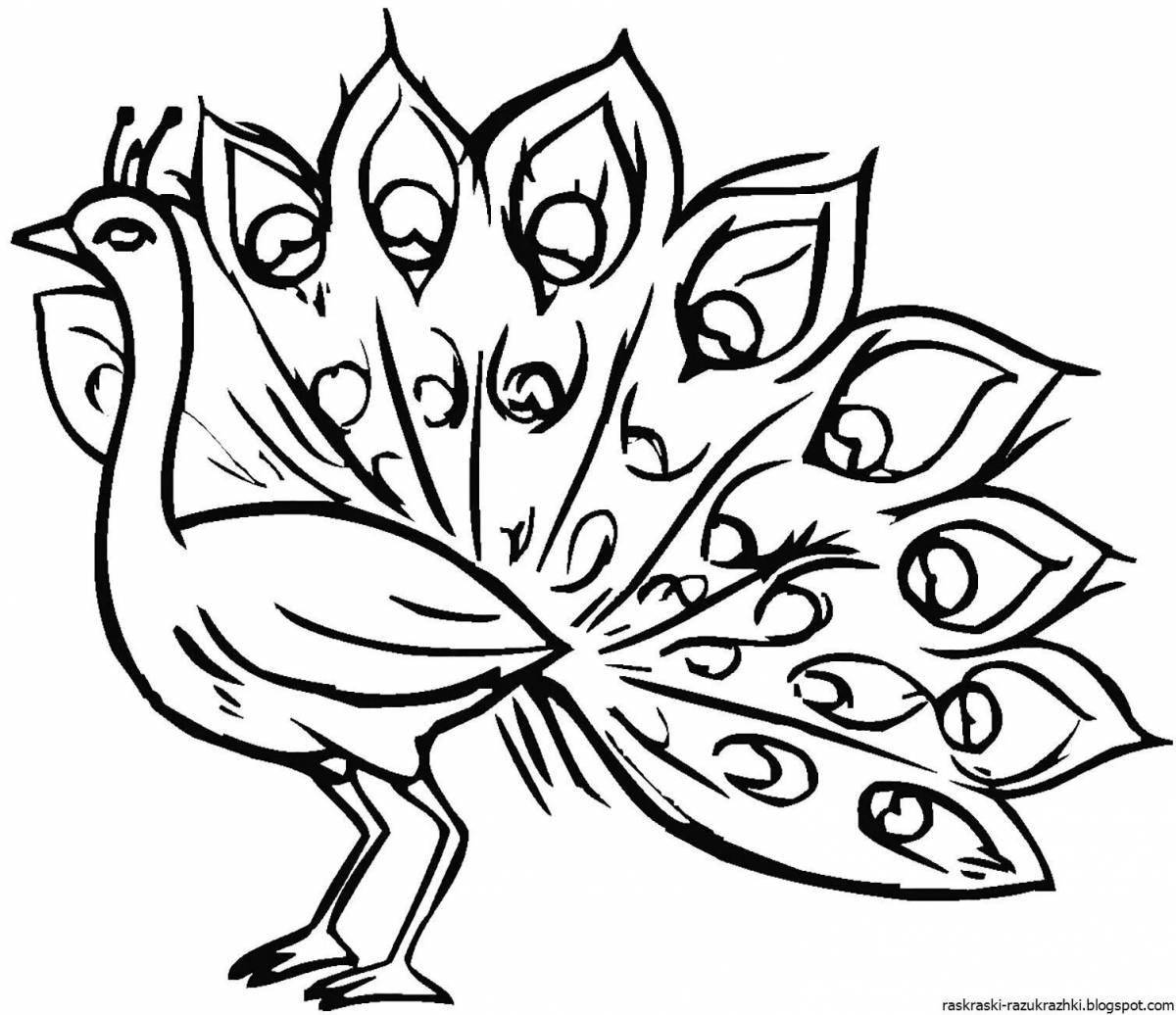 Shiny fire bird coloring pages for kids