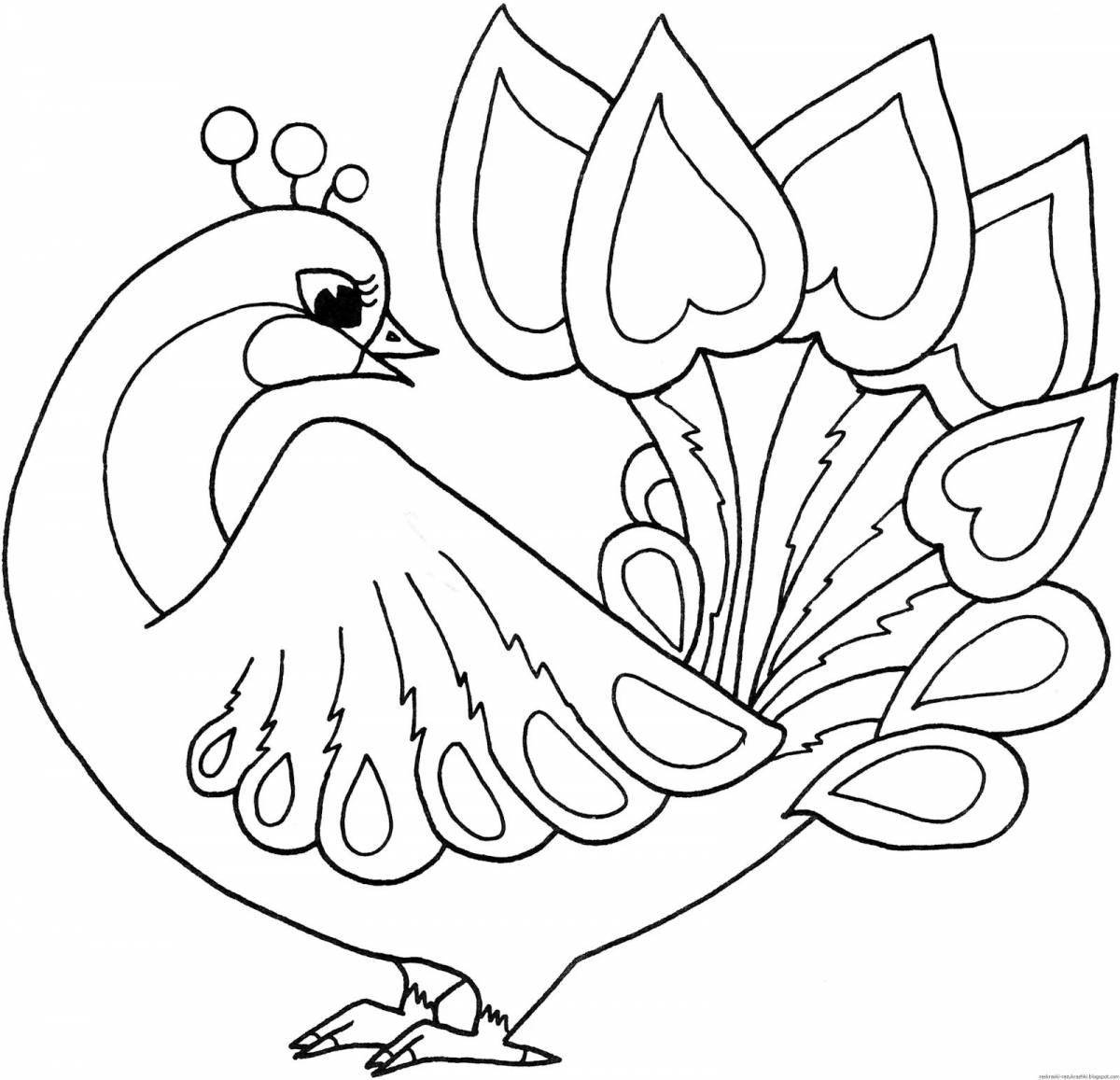 Beautiful fire birds coloring page for kids