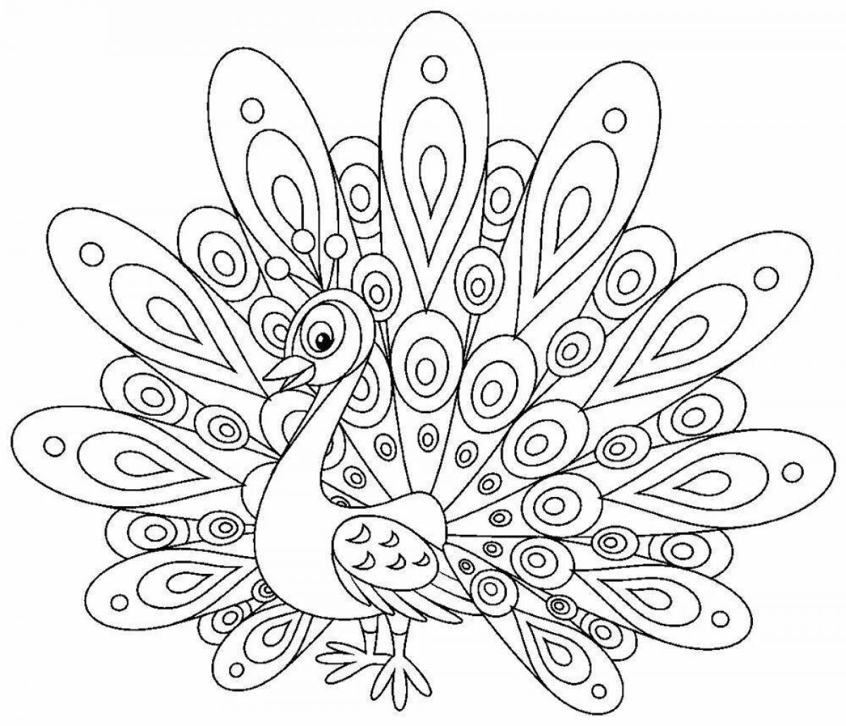 Элегантная огненная птица раскраски для детей