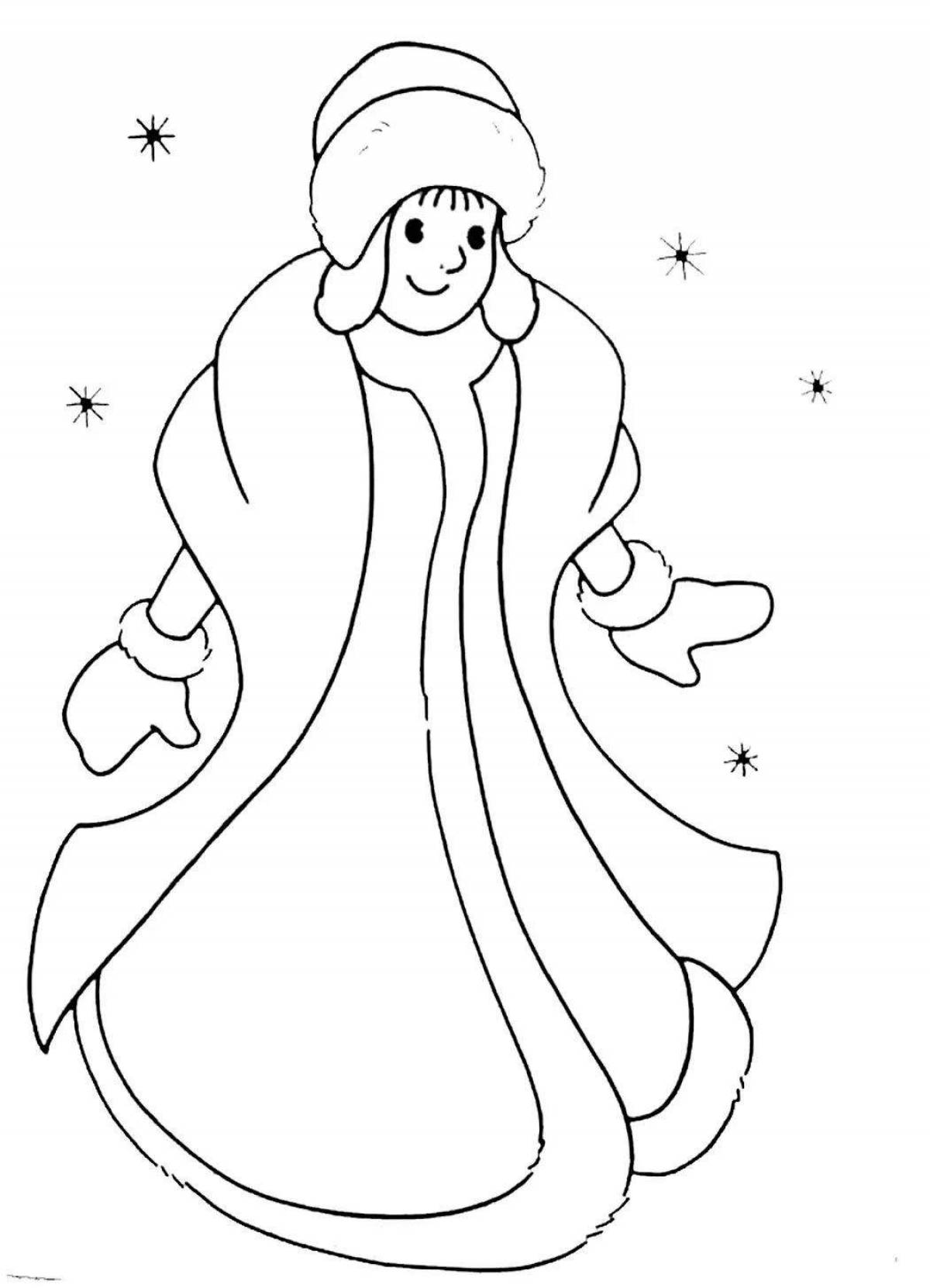 Funny coloring snow maiden