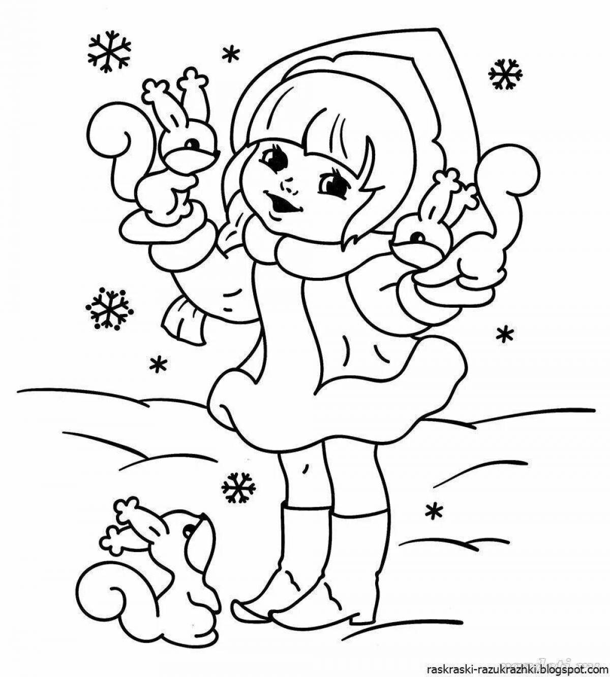 Entertaining coloring Snow Maiden