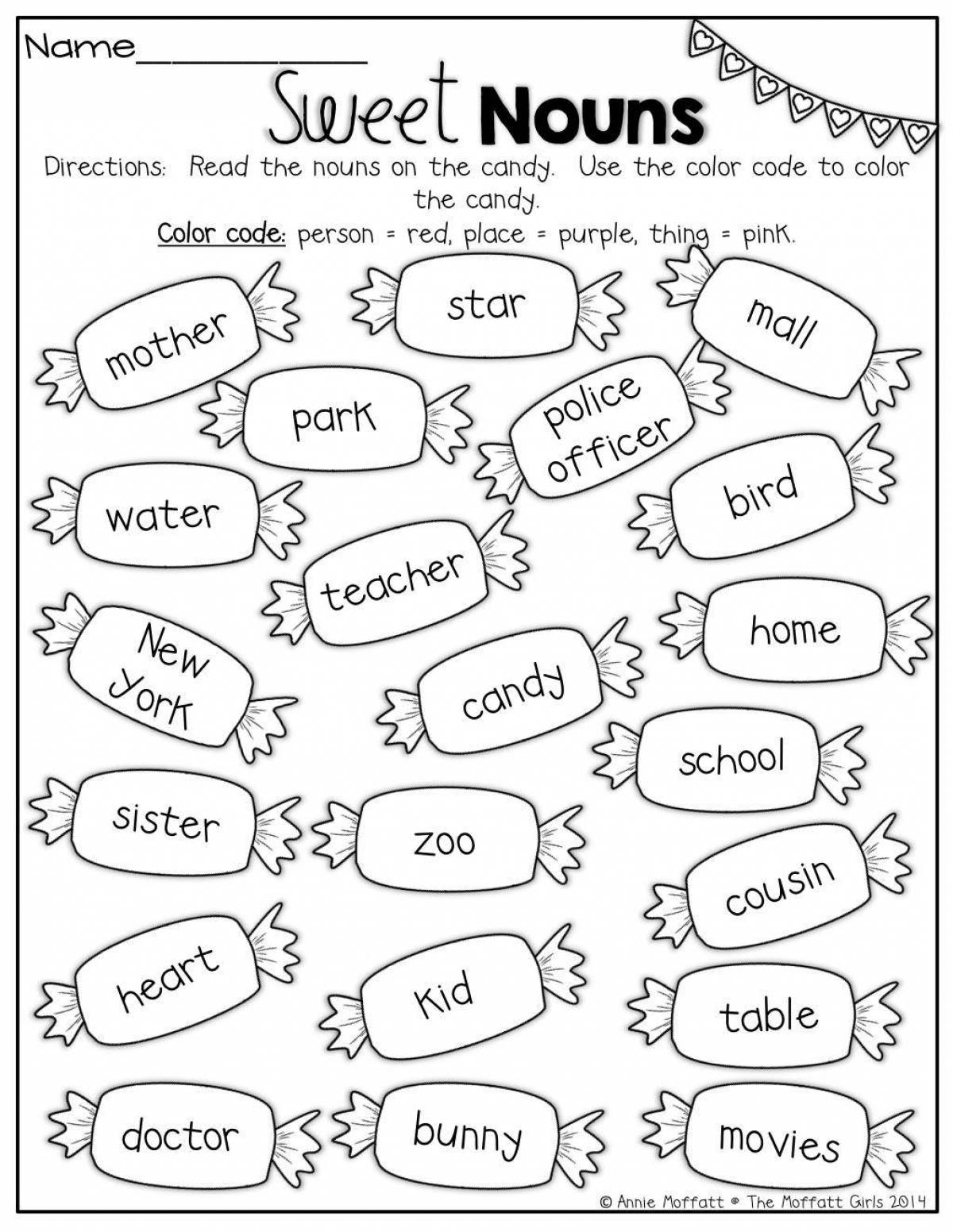 Colorful coloring with tasks in English for grade 4