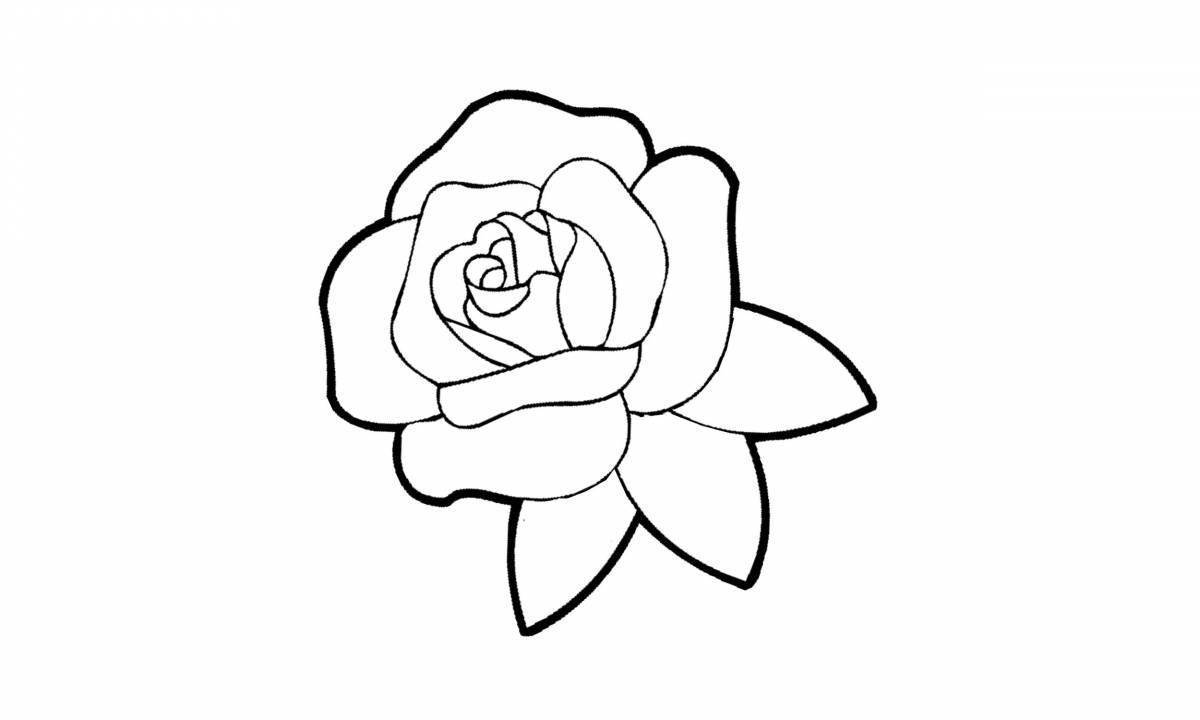 Роза раскраска для детей простая
