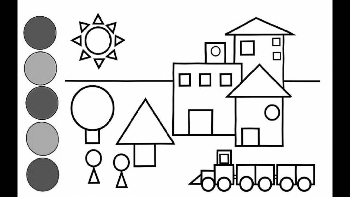 Рисунки для детей из геометрических фигур для