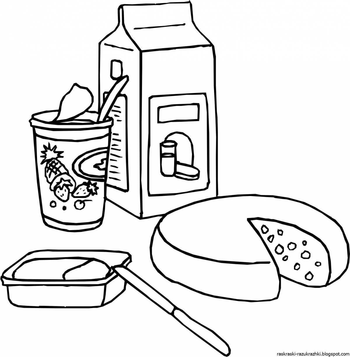 Sparkling healthy food coloring pages for 4-5 year olds