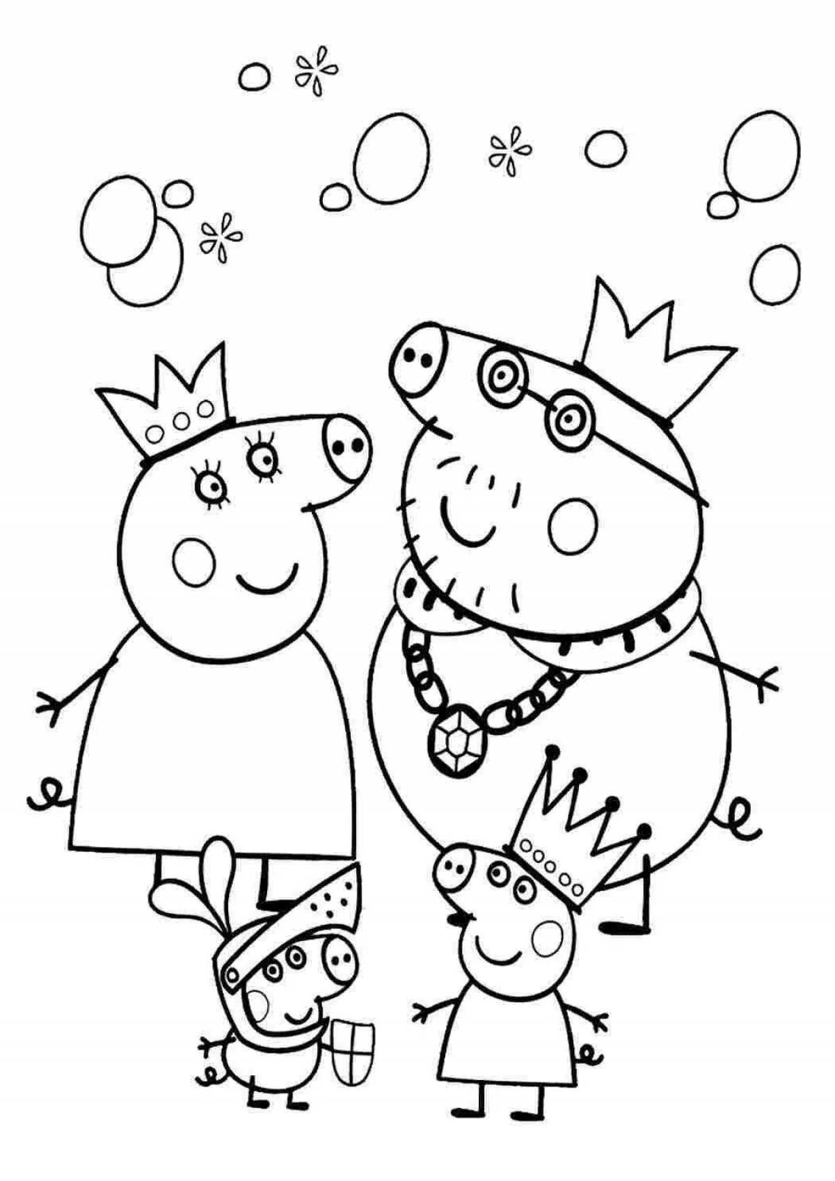 Charming peppa pig coloring book for children 4-5 years old