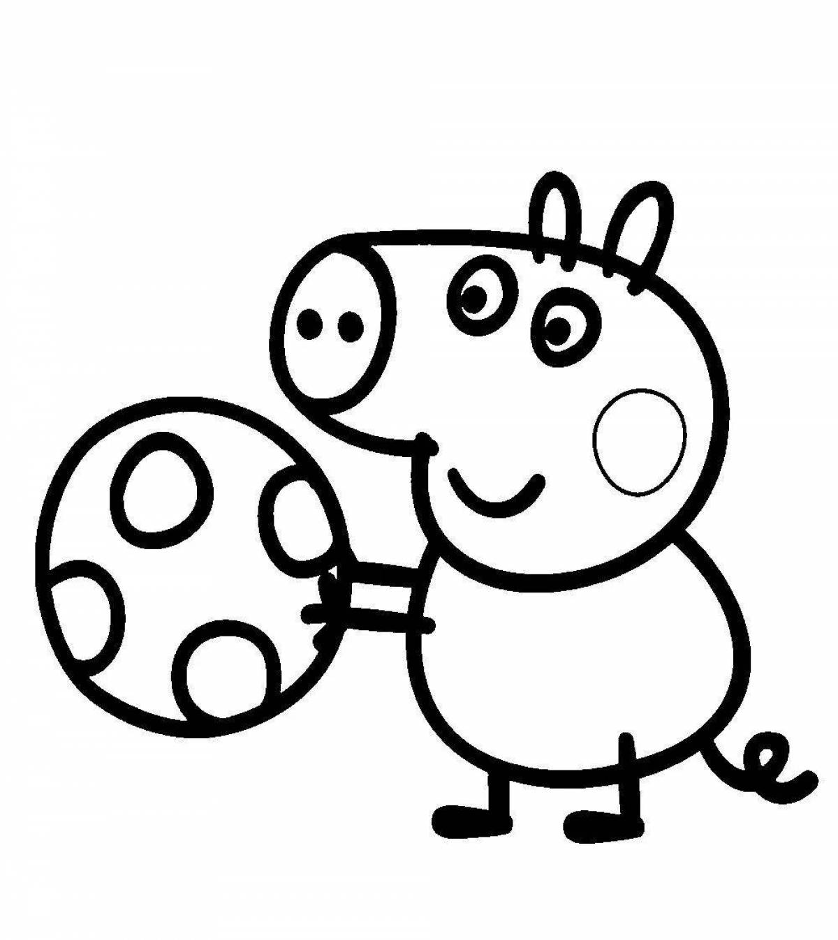 Bright peppa pig coloring for kids